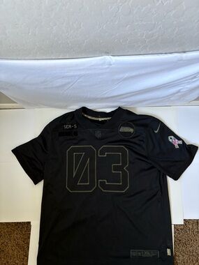 Team Apparel Men’s Black Football Jersey with Subtle Olive Accents